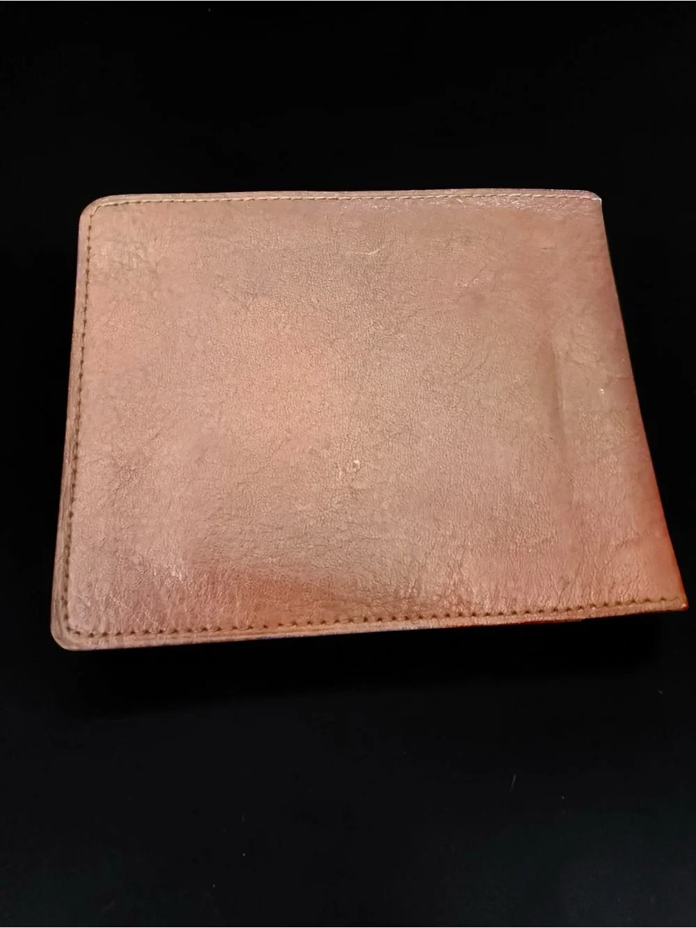 Vintage Handcrafted Brown Leather Bi-Fold Wallet Tooled Western Shield Design